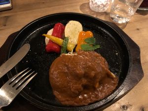 Vegan hamburger  at Ukishima Garden in Naha