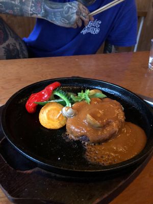 Hamburg steak  at Ukishima Garden in Naha