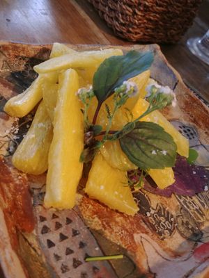 Fried kassava at Ukishima Garden in Naha