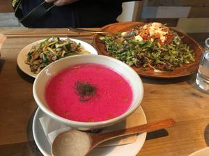 Beet soup at Ukishima Garden in Naha