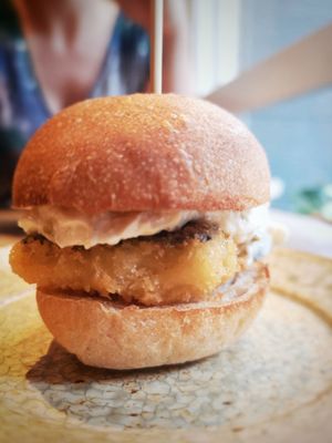 Fake fish mini burger at Ukishima Garden in Naha