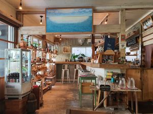 Inside cafe at Ukishima Garden in Naha