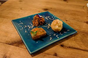 Appetizer plate at Ukishima Garden in Naha