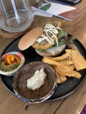 Fish burger  at Ukishima Garden in Naha
