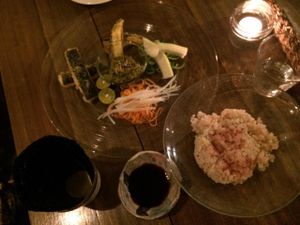 Self rolling veg sushi at Ukishima Garden in Naha