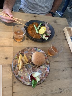 Burger and Curry  at Ukishima Garden in Naha