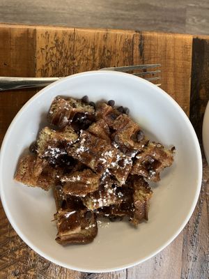 Cacao chip waffle bites  at Karma Cafe & Smoothie Bar in Milwaukee