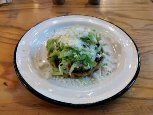 Delicious sope at Gadú Vegan in Mexico City