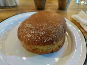 Custard filled donut at Gadú Vegan in Mexico City