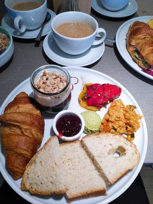 Sweet morning breakfast, very good croissant at Katzentempel - Freiburg in Freiburg