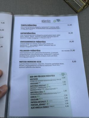 Breakfast menu   at Katzentempel - Freiburg in Freiburg