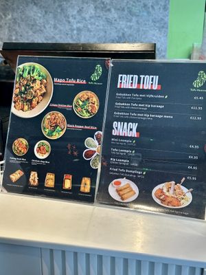Menu  at Tofu Heaven in Rotterdam