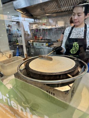freshly made vegan crepe   at Tofu Heaven in Rotterdam