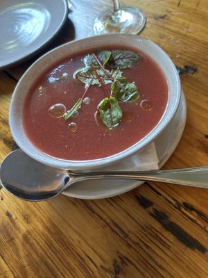 Watermelon gazpacho  at The Pheasant in Dennis
