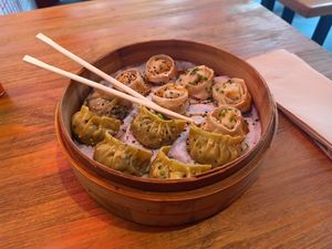 Tofu and mushroom dumplings at Lady Dumpling - Roger de Flor  in Barcelona