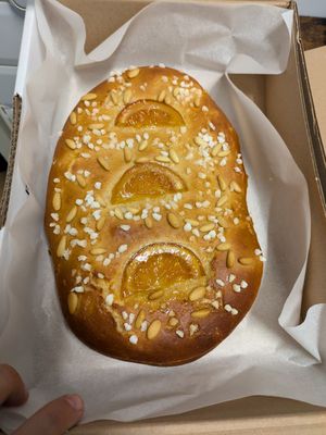 Creme patissiere Catalonian pastry at Tonka Pastisseria Vegana in Barcelona