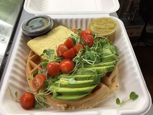 Avocado Waffle at GVB Deli in London