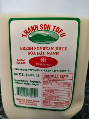 Amazing fresh soy milk at Thanh Son Tofu and Bakery in Seattle
