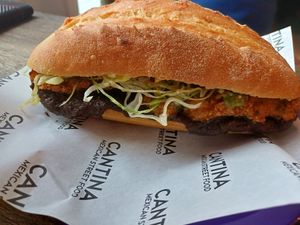 Oyster mushroom roll at Cantina in Newcastle Upon Tyne