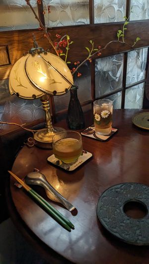 Complimentary tea is served at NEWORDER in Osaka