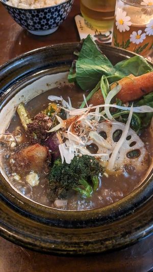 🍲 "Shin" Standard with Tofu (1600¥)
(12 Seasonal vegetables)   100¥ for Tofu at NEWORDER in Osaka