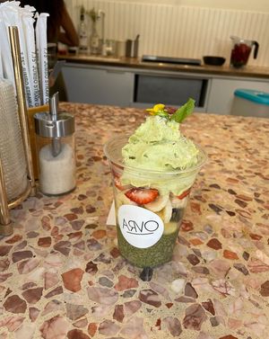 Matcha Chia Pudding!  at Arvo Cafe in Honolulu