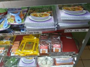 MK makes her own curry sauces, has released her new Vegan/vegetarian cook book.ö at May Kaidee's Vegetarian Restaurant - Samsen in Bangkok