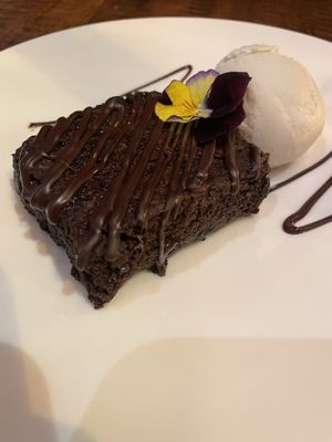 Vegan brownie desseert  at Hellfire in Dublin