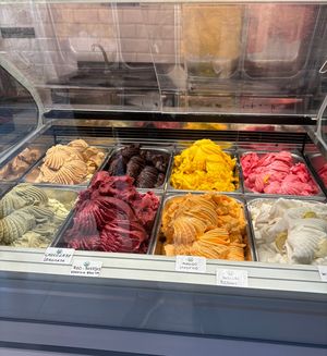 8 flavours labelled vegan  at Gelateria - Ice Cream Workshop in Crete