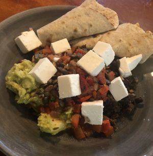 Huevos rancheros (vegan)  at Tiny Tiny in Newcastle Upon Tyne