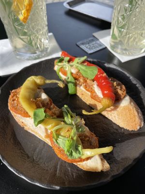 Open sandwiches  at Riders.Coffee in Prague