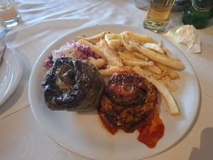 Stuffed peppers at Odysseus in Corfu