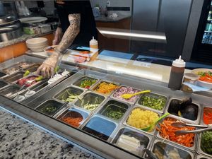 Lots of vegan-friendly options at the build-your-own counter!  at Poké Island Plus in Tampa