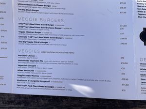 Veggie & vegan menu options (as of July 2026)  at Wight Mouse Inn in Ventnor