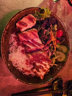 Rijst noodles met Tofu en limoen dressing at Vinami Kitchen in Baden Baden