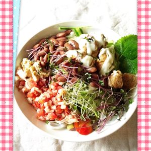 salad noodle at Vespera's Falafel in Tokyo