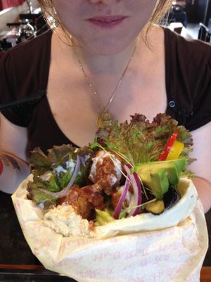 falafel wrap 650yen at Vespera's Falafel in Tokyo