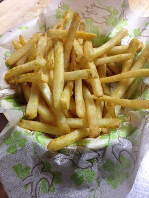 special seasoned french fries at Vespera's Falafel in Tokyo