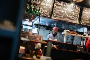 chef at Vespera's Falafel in Tokyo