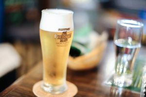 japanese premium beer at Vespera's Falafel in Tokyo