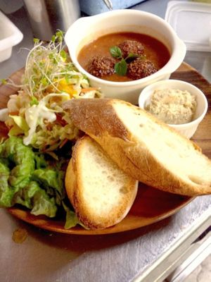 falafel soup at Vespera's Falafel in Tokyo