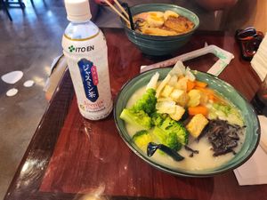 Tofu and vegetable vegan ramen at Ginza Ramen and Poke in Selma