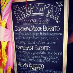 Menu Board @ MoMa (MONA Market) at Pacha Mama - Food Stall in Hobart