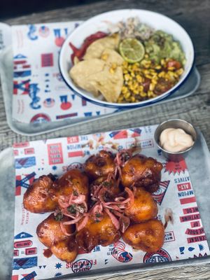 Cauliflower wings and corn saladd  at BrewDog Doghouse - New St in Edinburgh