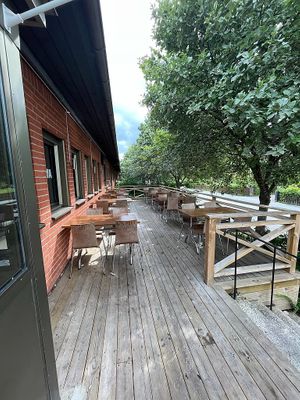 Outdoor terrace   at Svea Bistro in Sollentuna