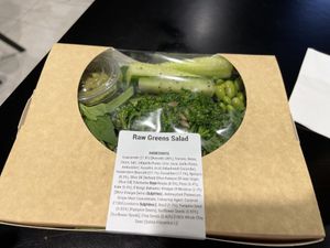 Raw green salad    at Soul + Grain - London City Airport in East London
