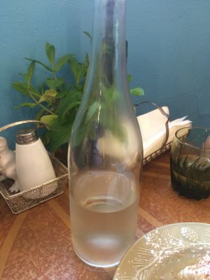 Water at Voula's Greek Sweets in Rochester