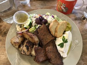 Vegan Gyro Plate at Voula's Greek Sweets in Rochester