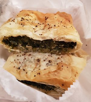Vegan spanakopita...so good at Voula's Greek Sweets in Rochester