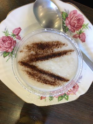 Vegan Rice Pudding with cinnamon! at Voula's Greek Sweets in Rochester